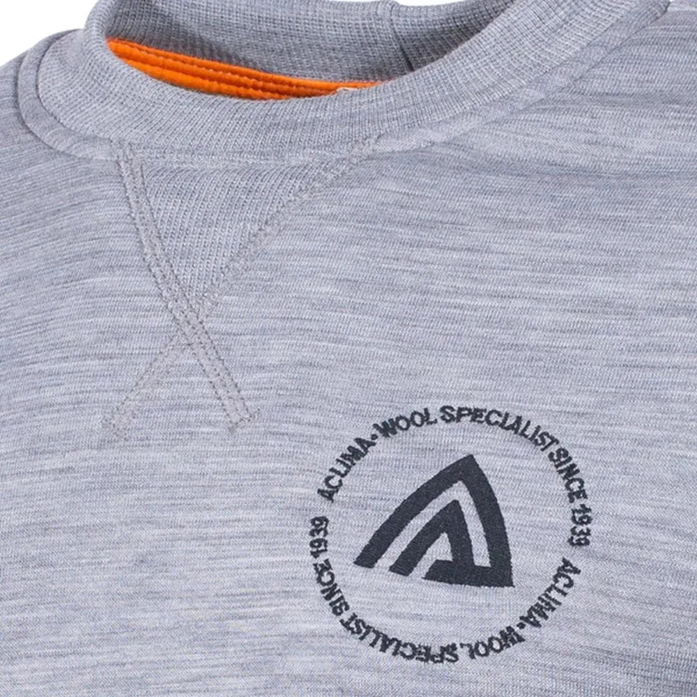 Aclima Aclima Pullover FleeceWool Crew Neck grey melange - ASMC
