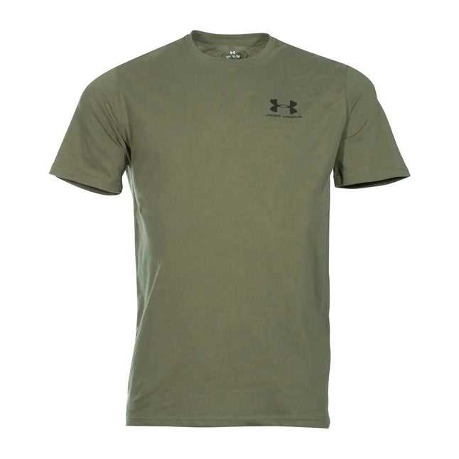 under-armour-t-shirt-sportstyle-left-chest-logo-oliv-ansicht-1