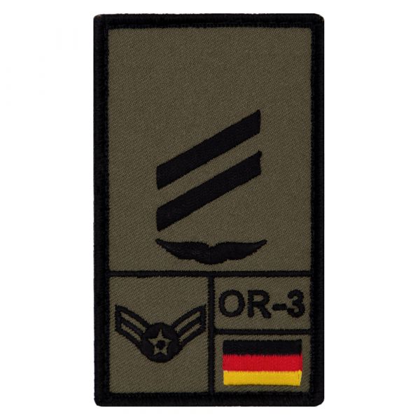 Café Viereck Rank Patch Obergefreiter Luftwaffe oliv