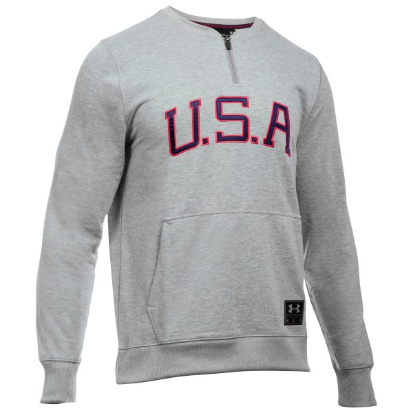 Under Armour Pullover Clay Americana Crew grau-rot