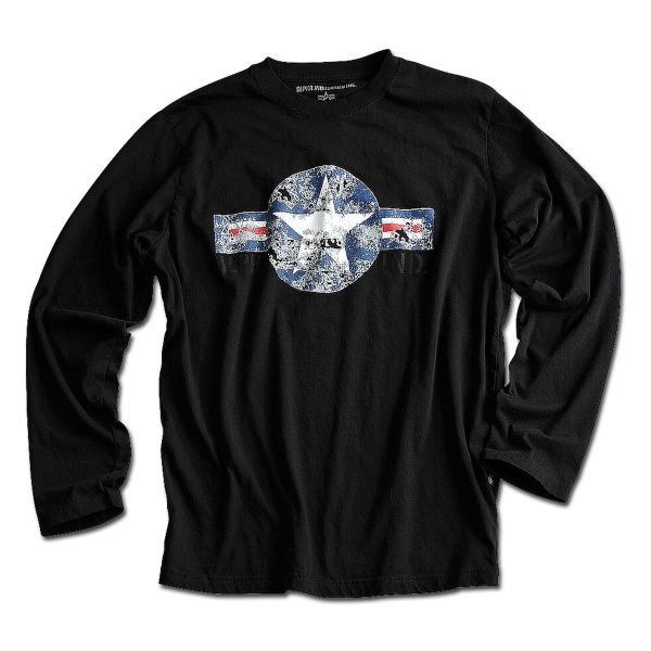 T-Shirt Alpha Industries USAF Langarm schwarz