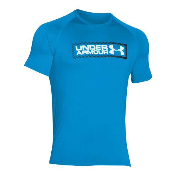 Under Armour T-Shirt Tech Double Up blau-weiß