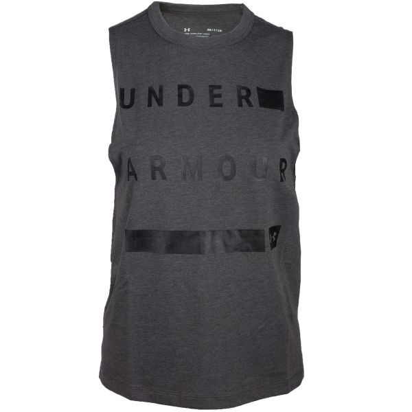 Under Armour T-Shirt Women Muscle Linear Wordmark grau