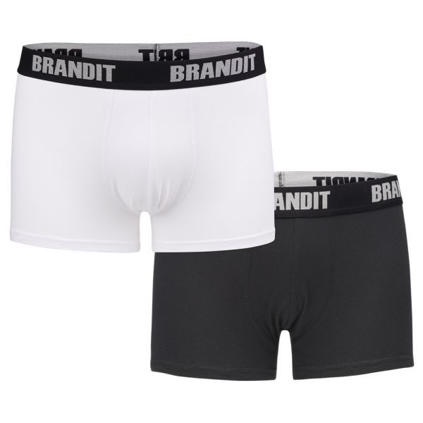 Brandit Boxershorts Logo weiß schwarz 2er Pack