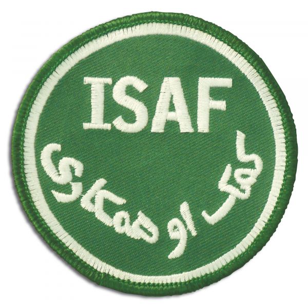 Abzeichen ISAF rund grün Klett