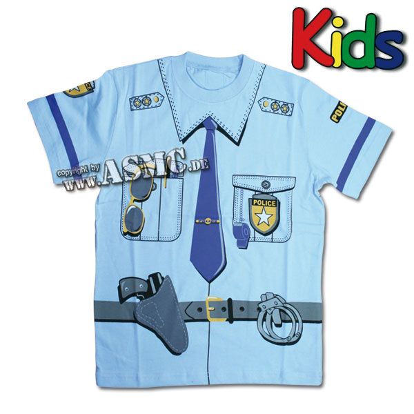 T-Shirt Police blau Kinder