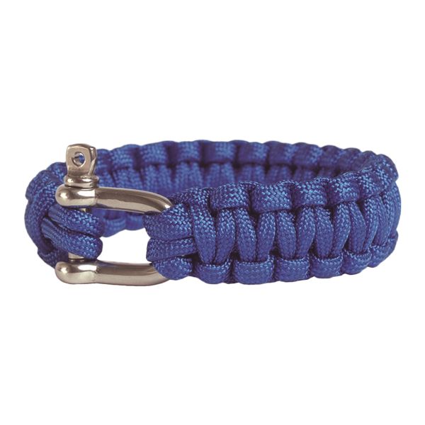 Survival Paracord Bracelet breit Metallverschluss blau