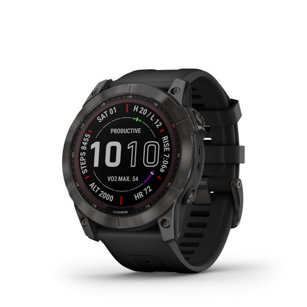 Garmin Smartwatch Fenix 7X Sapphire Solar DLC-Titan schwarz