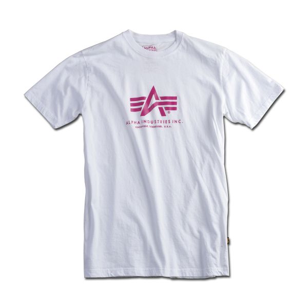 T-Shirt Alpha Industries Basic weiß/lila