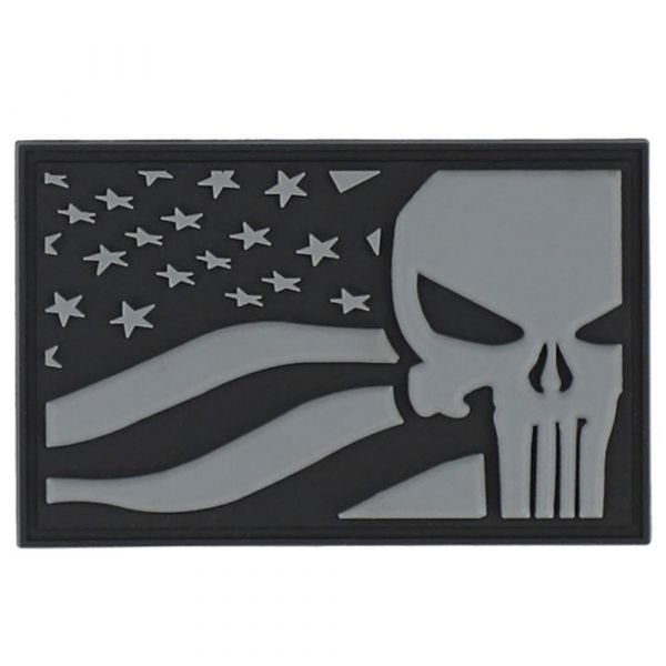 101 Inc. 3D Patch PVC Punisher USA Flag grau