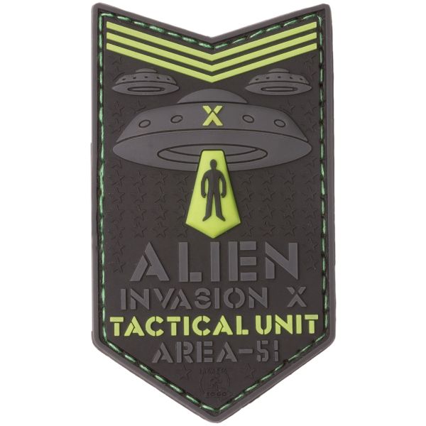 JTG 3D Patch Alien Invasion X File Tactical Unit nachleuchtend