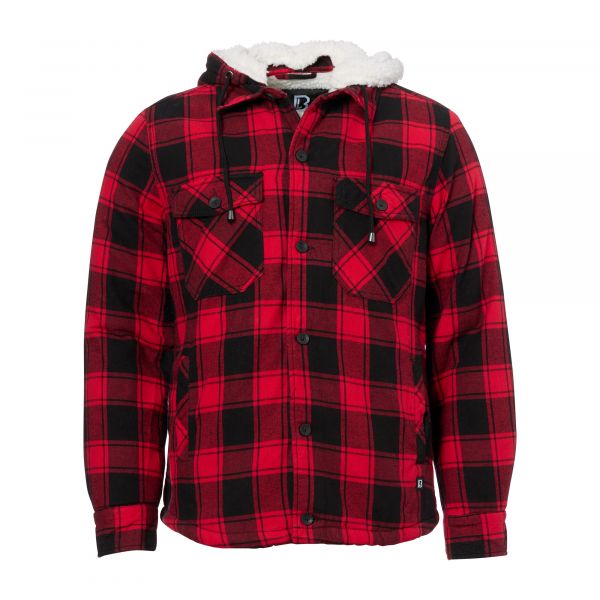 Brandit Lumberjacket Hooded rot schwarz
