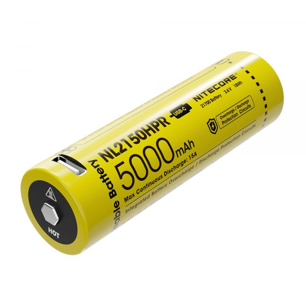 Nitecore Li-Ion Akku Typ 21700 5000mAh NL2150HPR USB gelb
