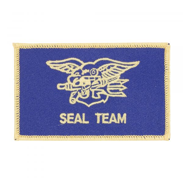 Abzeichen US Textil Seal Team blau goldfarben