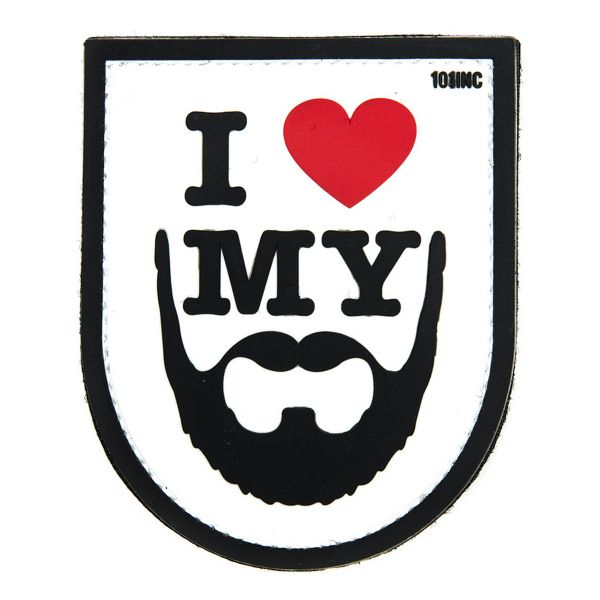 101 Inc. 3D Patch I love my Beard weiss