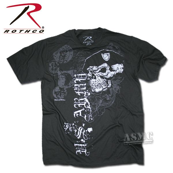 T-Shirt Black Ink Skull with Beret