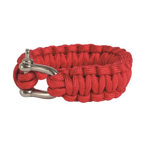 Survival Paracord Bracelet breit Metallverschluss rot
