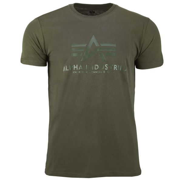 Alpha Industries T-Shirt Vinyl Logo dark olive