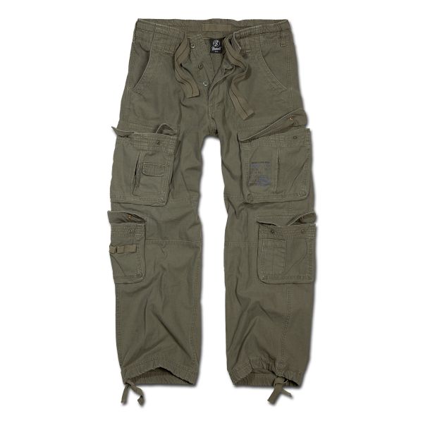 Brandit Hose Pure Vintage Trousers Cargo Pant Hose 8 Taschen oliv 100% Baumwolle 