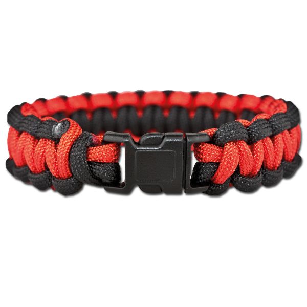 Survival Paracord Bracelet rot/schwarz