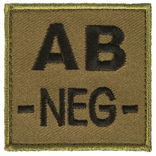A10 Equipment Blutgruppenpatch Blutgruppe AB negativ grün