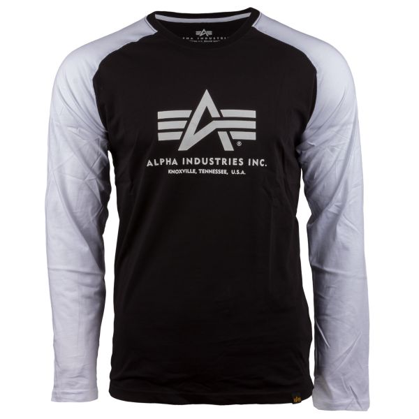 Alpha Industries Langarmshirt Basic schwarz weiß