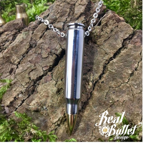 Real Bullet Design Halskette Single Bullet 5.56 NATO Silver