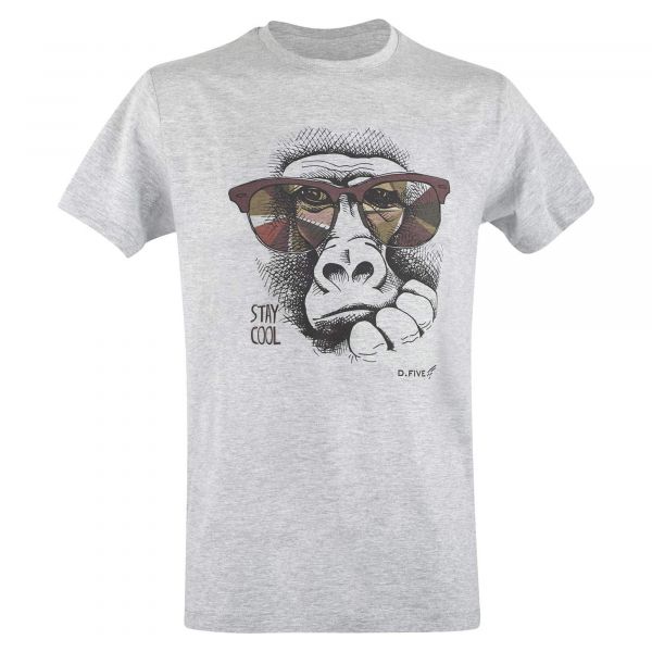 Defcon 5 T-Shirt Monkey with Glasses heather grey