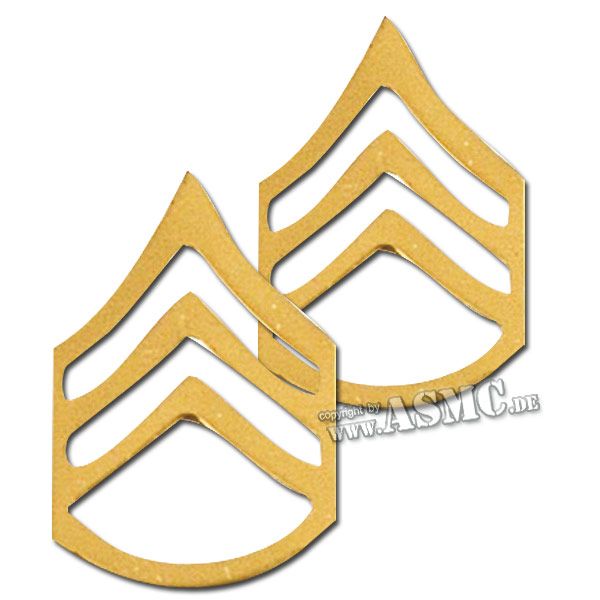 Rangabzeichen Metall US Staff Sergeant polished