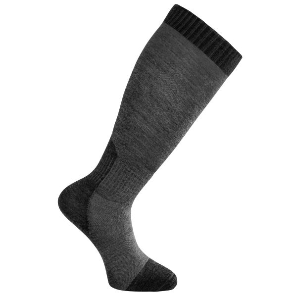 Woolpower Socken Skilled Liner Knee-High dunkelgrau schwarz