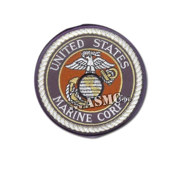 Abzeichen US Textil USMC rund blau-weiß-rot