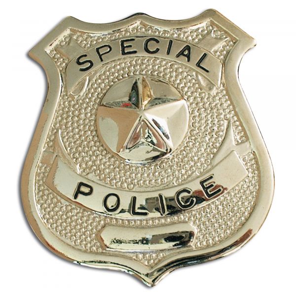 Abzeichen Special Police metall silberfarben