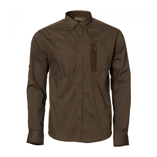 Pinewood Longsleeve Tiveden TC InsectStop dark olive suede brown