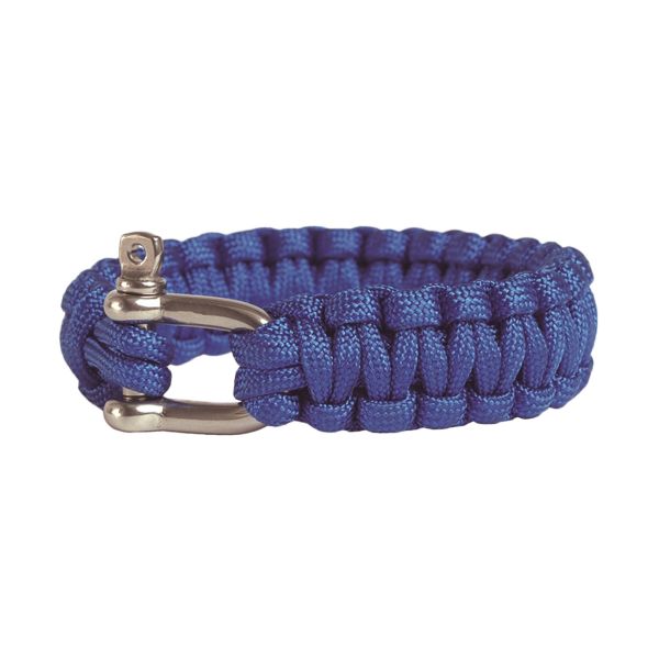 Survival Paracord Bracelet Metallverschluss blau