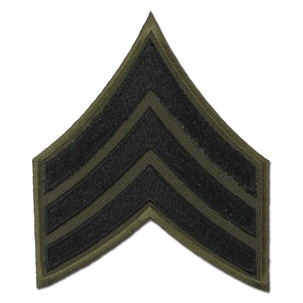 Rangabzeichen US Textil schwarz Sergeant