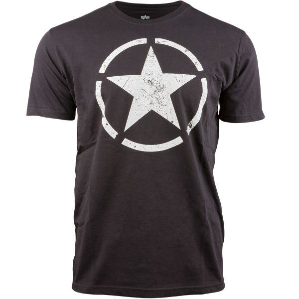 T-Shirt Alpha Industries Star schwarz