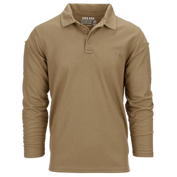 101 Inc. Longsleeve Tactical Polo Quickdry coyote