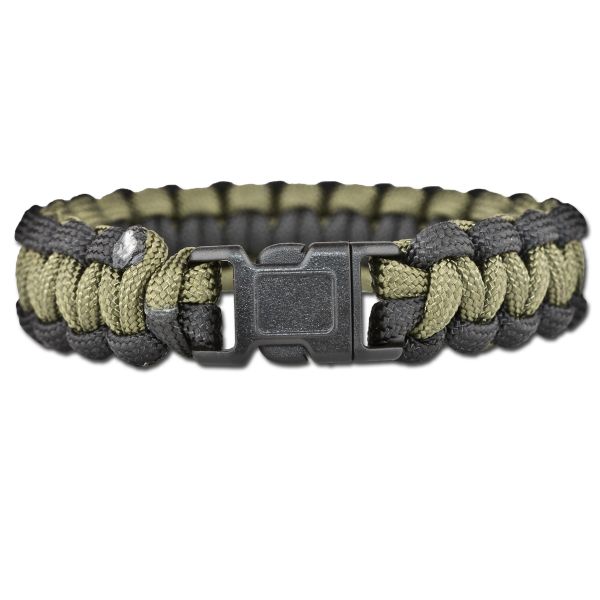Survival Paracord Bracelet oliv/schwarz