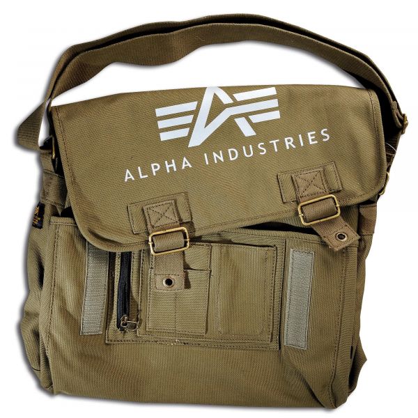 Alpha Industries Big A Canvas Courier Bag oliv