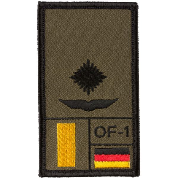 Café Viereck Rank Patch Leutnant Luftwaffe oliv