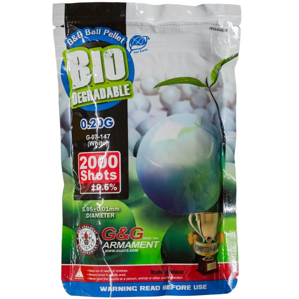 G&G Bio Airsoft BBs 6 mm 0.2 g 2000 Stück weiß