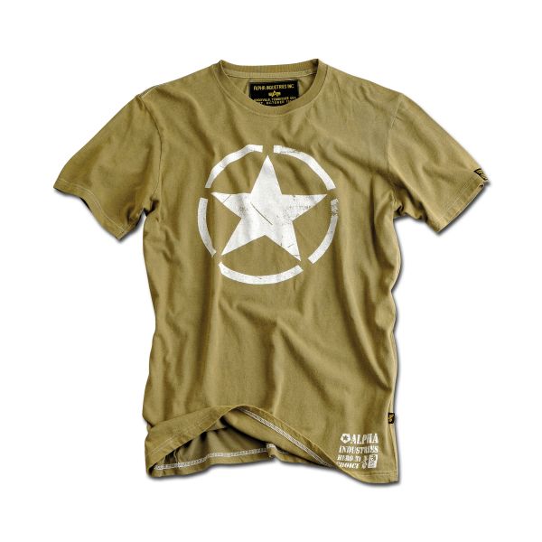 T-Shirt Alpha Industries Star oliv